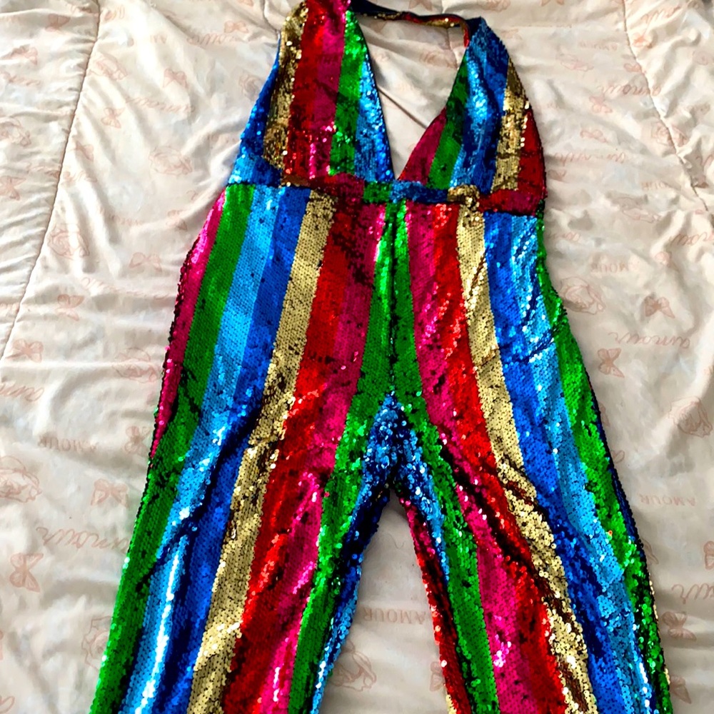 Rainbow Sequins Jumpsuit